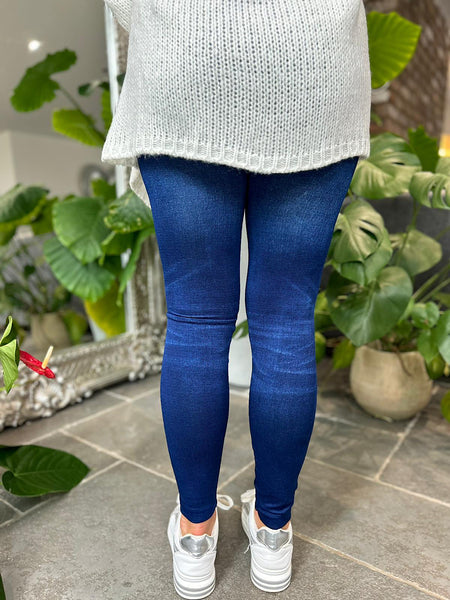 Denim look jersey leggings sale