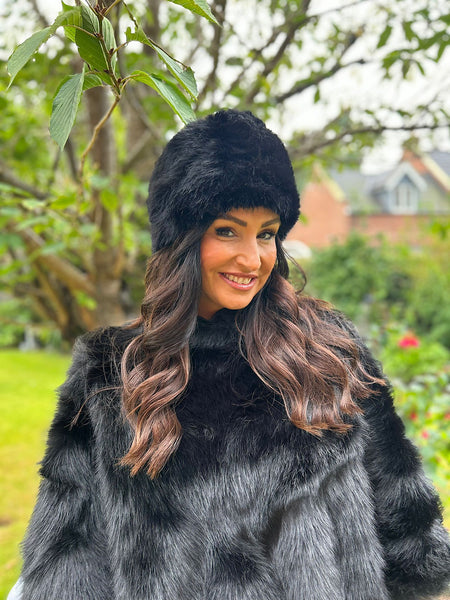 Black Faux Fur Hat Tillett s