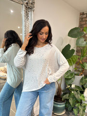 Stone Foil Hearts Knit Denise