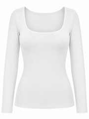 White Square Neck Top Saylor