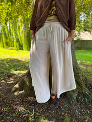 Stone Wide Leg Pull on Silvia Trousers