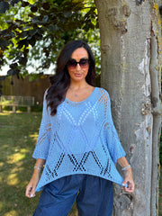 Blue Diamond Knit Raquel