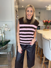 Chocolate Stripe Knitted Tank Hermione