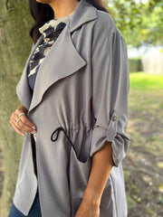 Grey Tie Waist Jacket Charlotte