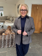 Navy Checked Blazer Sara