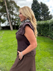 Chocolate Lace Hem Top Yasmin