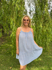 Denim Striped Sun Dress Danielle