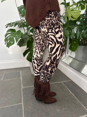 Stone Mixed Animal Leggings