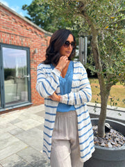 Denim Striped Longline Cardi Haven