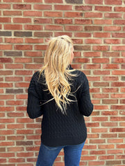 Black Cable Knit Jumper Emilia