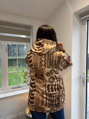 Camel Patterned Hooded Jacket Farrah