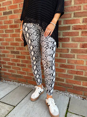 Grey Snake Print Leggings