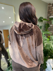 Chocolate Sparkle Velour Hoodie Colette