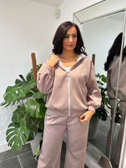 Mocha Zip Up Hoodie Alice