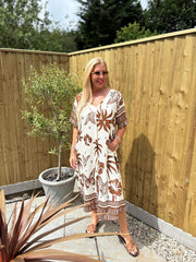 Chocolate Tropical Butterfly Dress Jodie
