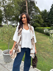 Winter White V-Neck Reverse Seam Knit Diana