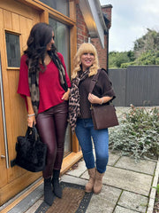 Chocolate V-Neck Reverse Seam Knit Diana