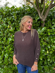Chocolate Sleeve Detail Knit Top Julia