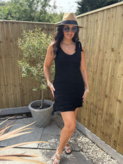 Black Shimmer Knit Dress Dora