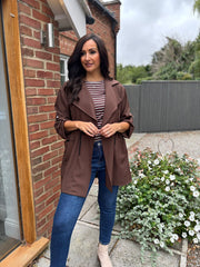 Chocolate Tie Waist Jacket Charlotte