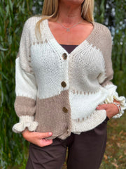 Mocha Block Stitch Cardigan Edie