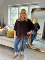 Natural Leopard Mesh Hem Slip Rhianna