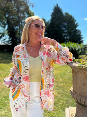 White Multi Pattern Blouse Rachel