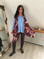 Blue Fringed Pocket Knit Ruth