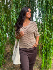 Camel Chevron Knit Anabelle