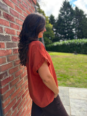 Rust Mesh Detail Top Parker