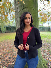 Black Soft Knit Cardi Kesha