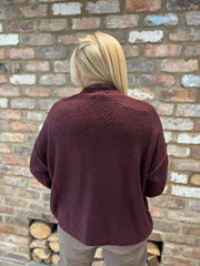 Wine Leopard Tie Cardi Elsa