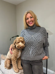 Grey Roll Neck Top Julia