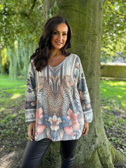 Grey Soft Touch Cheetah Knit Ava