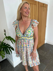 Multicolour Embellished Floral Midi Dress Hope