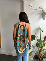 Teal Baroque Print Top Adelaide