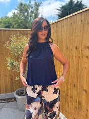 Navy Halter Neck Top Jessie