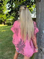 Coral Palm Leaf Top Millie