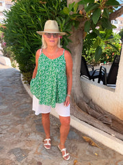 Green Ditsy Floral Vest Top Lyra