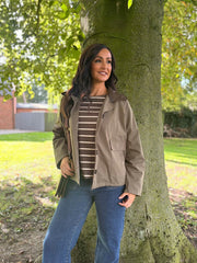 Khaki Cropped Trench Coat