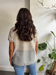 Gold Open Knit Top Karen