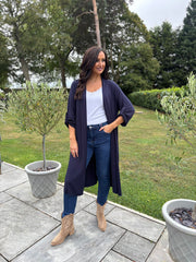 Navy Super Soft Longline Cardi Mary