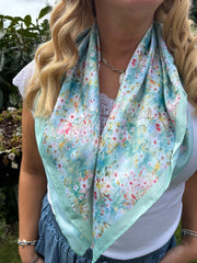Mint Ditsy Summer Floral Scarf
