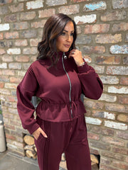 Wine Drawstring Co-Ord Skylar