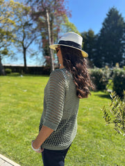 Khaki Open Weave Knit Cassandra