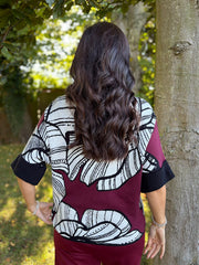 Wine Sketch Floral Knit Lyra