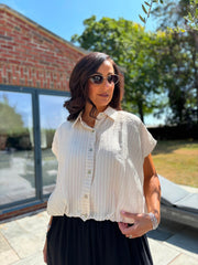 Stone Bubble Hem Striped Shirt Emma
