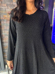 Black Shimmer Diamante Dress Hazel