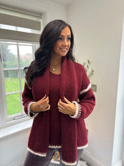 Wine Blanket Stitch Two Piece Knit Leanne