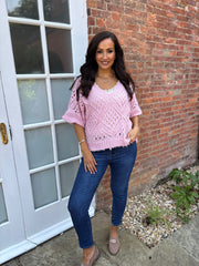 Pink Cosy Diamond Knit Sofia